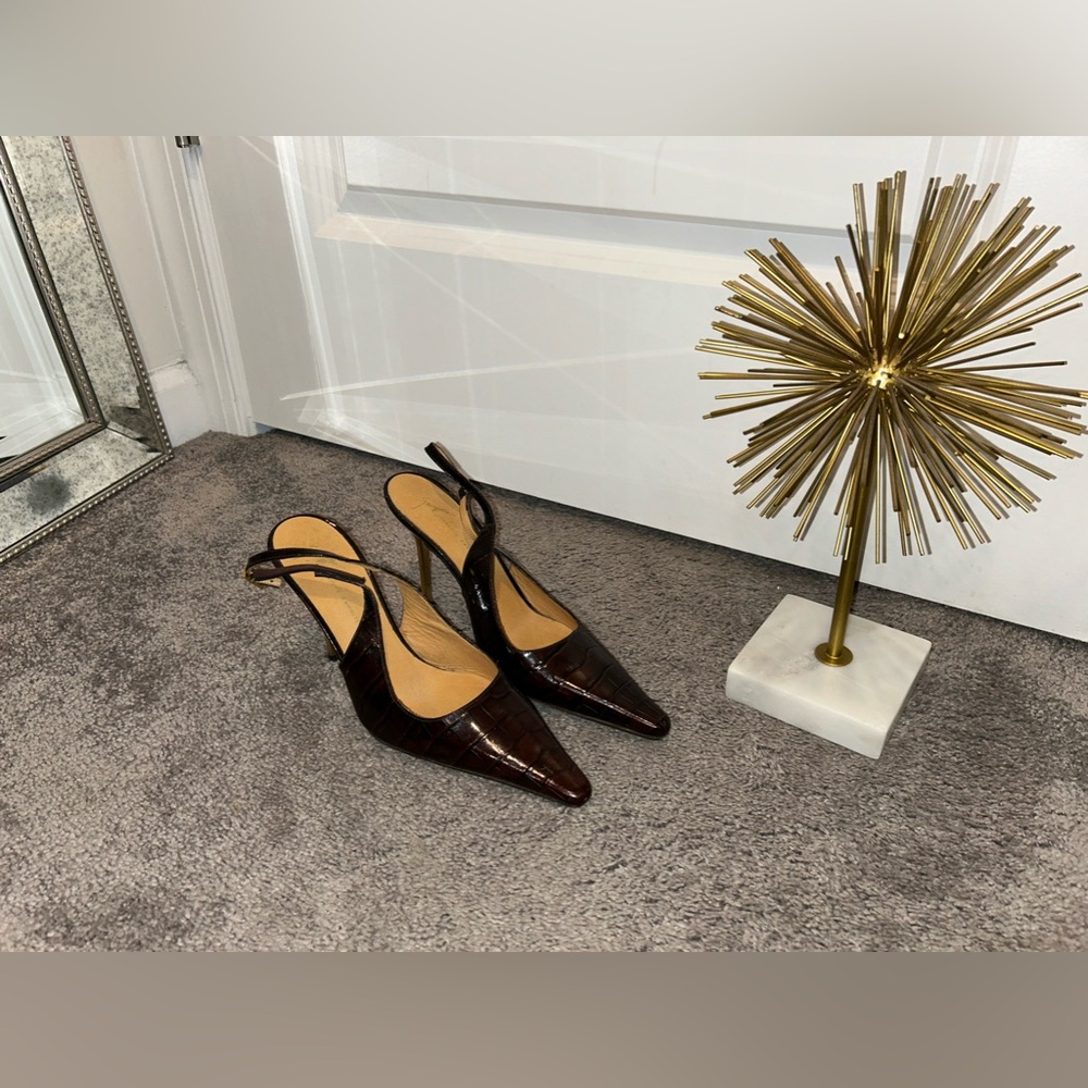 Giuseppe Zanotti Crocodile Print Strap Heels
